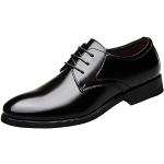 Schwarze Lack-Optik Business Hochzeitsschuhe & Oxford Schuhe mit Schnürsenkel aus Leder Gefüttert für Herren Größe 41 für den für den Sommer 