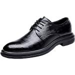 Schwarze Lack-Optik Business Hochzeitsschuhe & Oxford Schuhe mit Schnürsenkel aus Leder Gefüttert für Herren Größe 43 für den für den Sommer 