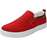 Rote Low Sneaker mit Schnürsenkel aus Textil rutschfest für Herren Größe 45 für den für den Winter 