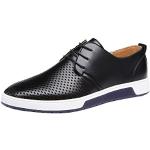 Schwarze Business Outdoor Schuhe mit Schnalle aus Leder für Herren Größe 48 für den für den Winter 