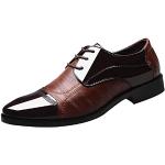 Braune Business Derby Schuhe aus Leder für Herren Größe 47 für den für den Herbst 