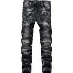 Schwarze Streetwear Ripped Jeans & Zerrissene Jeans aus Denim für Herren Weite 34, Länge 36 für den für den Sommer 