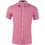 Reduzierte Rote Karo Business Kentkragen Hemden mit Kent-Kragen aus Flanell für Herren Größe M zum Oktoberfest für den für den Sommer 