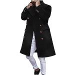 Schwarze Unifarbene Wasserdichte Winddichte Atmungsaktive Maxi Trenchcoats lang mit Knopf aus Lammfell für Herren Größe 3 XL für den für den Winter 