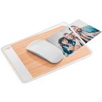Weiße CEP Bürobedarf Mousepads mit Maus-Motiv aus Buche 