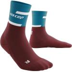 CEP the run socks, mid cut Herren Laufsocken petrol/dark red