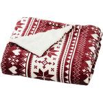 Schokoladenbraune Skandinavische Cepewa Kuscheldecken & Wohndecken mit Weihnachts-Motiv aus Fleece für den für den Winter 