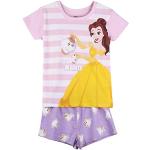 Rosa Disney Prinzessinnen Kinderschlafanzüge & Kinderpyjamas aus Baumwolle für Mädchen 2-teilig 