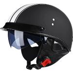 CFZWJ Retro Halbschale Jet Motorrad-Helm Mit Sonnenblende ECE-Zertifiziert Unisex für Scooter Cruiser Chopper Moped Half Face Helm