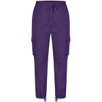 Violette Elegante Freizeithosen aus Leinen für Damen Größe 4 XL 