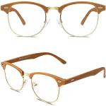 CGID 50er Jahre Retro Nerd Brille Halbrahmen Hornbrille Stil Rockabilly Streberbrille, Grün, M