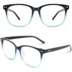 Blaue Nerd Brillen aus Kunststoff für Damen 