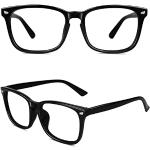 Schwarze Quadratische Nerd Brillen für Damen 