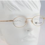 Goldene Ovale Brillenfassungen aus Titan für Herren 