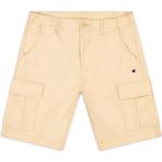 Beige Bestickte Cargo Shorts für Kinder & kurze Cargohosen für Kinder mit Klettverschluss aus Baumwolle 