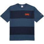 Reduzierte Blaue Gestreifte Preppy Champion T-Shirts aus Baumwolle für Herren Größe XL 