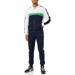 Champion Herren Legacy Sweatsuits Colorblock Powerblend Fleece Full Zip Hooded Sportanzug, Bianco Sporco/Blu Marittimo/Verde, L