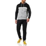 Champion Herren Legacy Sweatsuits Colorblock Powerblend Fleece Full Zip Hooded Trainingsanzug, schwarz/grau/weiß, L
