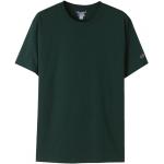 Dunkelgrüne Langärmelige Champion T-Shirts aus Leder für Damen 