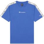 Blaue Champion Rundhals-Ausschnitt T-Shirts mit Galonstreifen aus Baumwolle für Herren Größe L 