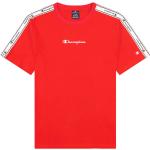 Reduzierte Rote Champion Rundhals-Ausschnitt T-Shirts mit Galonstreifen aus Baumwolle für Herren Größe L 