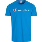 Reduzierte Blaue Kurzärmelige Champion T-Shirts aus Baumwolle für Herren Größe M 