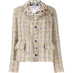 Bunte Chanel Übergangsjacken aus Tweed für Damen Größe M 