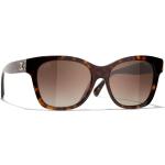 Braune Chanel Quadratische Damensonnenbrillen 