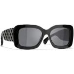 Schwarze Chanel Rechteckige Damensonnenbrillen 
