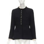 Schwarze Vintage Chanel Damenmäntel mit Knopf Größe M für den für den Winter 