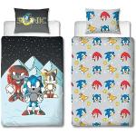Character World Sonic The Hedgehog Offizielles Bettwäsche-Set für Einzelbett, Schnee-Design, wendbar, 2-seitiger Bettbezug, offizielles Merchandise-Produkt, inklusive passendem Kissenbezug,