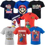 Marineblaue Kurzärmelige Super Mario Kinder T-Shirts aus Baumwolle für Jungen für den für den Frühling 