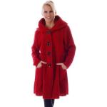 Rote Unifarbene Oversize Charis Moda Maxi Langmäntel aus Polyester für Damen Einheitsgröße für den für den Herbst 