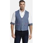 Reduzierte Blaue Gestreifte Casual V-Ausschnitt Anzugwesten aus Baumwolle mit Kapuze für Herren Größe 5 XL 