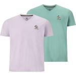 Helllilane Bestickte Sportliche V-Ausschnitt T-Shirts für Herren Größe 6 XL Große Größen 2-teilig für den für den Sommer 