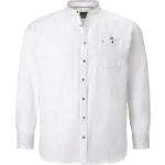 Weiße Bestickte Stehkragen Stehkragenhemden mit Knopf aus Baumwolle für Herren Größe 4 XL Große Größen 