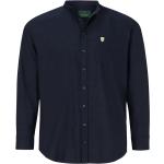 Dunkelblaue Langärmelige Stehkragen Stehkragenhemden mit Knopf aus Baumwolle für Herren Größe 4 XL Große Größen 