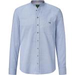 Hellblaue Stehkragen Stehkragenhemden mit Knopf aus Baumwolle für Herren Größe 4 XL Große Größen 