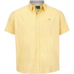 Gelbe Gestreifte Kurzärmelige Herrenkurzarmhemden aus Baumwolle Größe 6 XL Große Größen für den für den Sommer 
