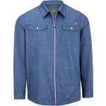 Blaue Kentkragen Hemden mit Kent-Kragen mit Reißverschluss aus Baumwolle für Herren Größe 3 XL Große Größen für den für den Herbst 