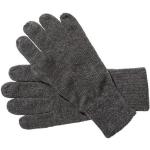 Dunkelgraue Unifarbene Strick-Handschuhe aus Acryl für Herren Einheitsgröße für den für den Winter 