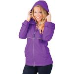 Violette Wasserdichte Regenjacken mit Reißverschluss aus Taft mit Reflektoren für Damen Größe S für den für den Winter 