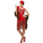 Rote Buttinette Charleston-Kostüme & 20er Jahre Kostüme mit Fransen Größe S 