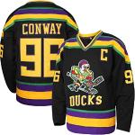 Charlie Conway # 96 Mighty Ducks Adam Banks # 99 Movie Eishockey Trikot grün weiß - Schwarz - Groß