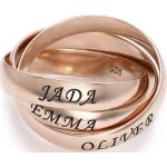 Reduzierte Rosa Elegante Vergoldete Ringe aus Silber personalisiert für Damen 