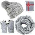 Graue Schlauchschals & Loop-Schals für Damen Einheitsgröße für den für den Winter 