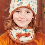 Braune Melierte Bio Nachhaltige Kinderbeanies aus Baumwolle für den für den Winter 