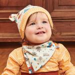 Braune Bio Nachhaltige Dreieckstücher für Kinder & Sabbertücher für Kinder aus Jersey für Babys 
