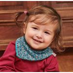 Blaue Blumenmuster Bio Nachhaltige Dreieckstücher für Kinder & Sabbertücher für Kinder aus Jersey für Babys 
