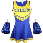 Blaue High School Musical Cheerleader-Kostüme für Damen Größe XS 